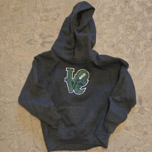 Philadelphia Eagles Sports Kids Dark Gray Hoodie with Green LOVE Design